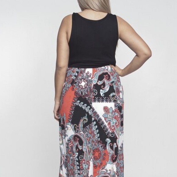 ❤️LAST 1X NEW PLUS Size Black Paisley Maxi Dress - Picture 5 of 8